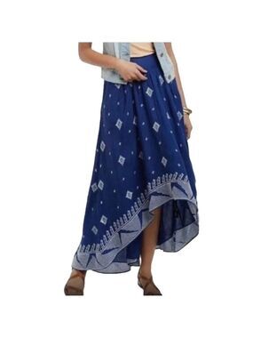 Floreat Anthropologie High-low Embroidered skirt